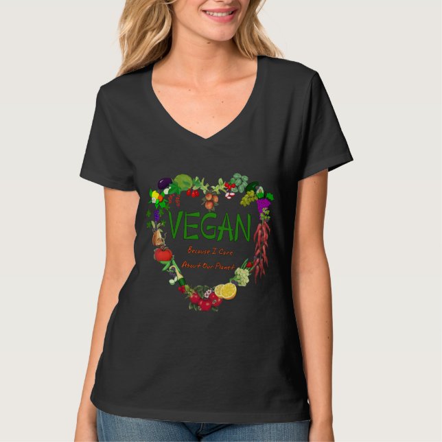 T-shirt Coeur végétalien (Devant)
