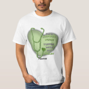 T-shirt Coeur vert de l'infirmière sage-femme