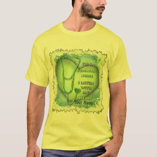 T-shirt Coeur vert Infirmière pédiatrique