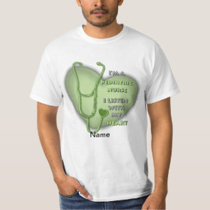 T-shirt Coeur vert Infirmière pédiatrique