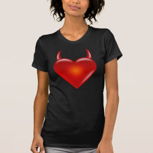 T-shirt Coeur vilain de diable avec des klaxons
