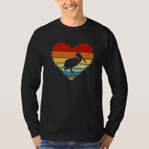 T-shirt Coeur vintage Pelican Animal Retro Valentines Day