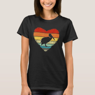 T-shirt Coeur vintage Pelican Animal Retro Valentines Day