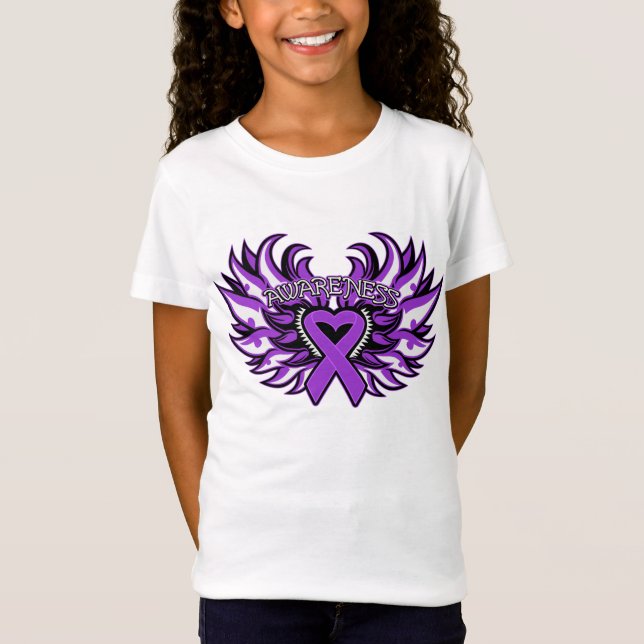 T-Shirt Coeur Wings.png de conscience de maladie de Crohn (Devant)