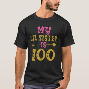 T-shirt Coeurs 100ème Anniversaire Pour Soeur De Soeur Frè