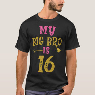 T-shirt Cœurs 16e anniversaire pour grand frère de sœur Br