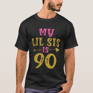 T-shirt Coeurs 90ème Anniversaire Pour Soeur De Soeur Frèr