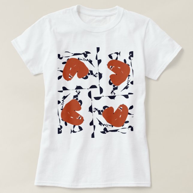 T-shirt Coeurs Abstraits (Design devant)