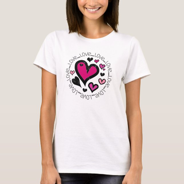 T-shirt Coeurs Amour Amour Amour (Devant)