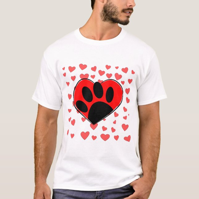 T-shirt Coeurs Amoureux de les chiens partout (Devant)