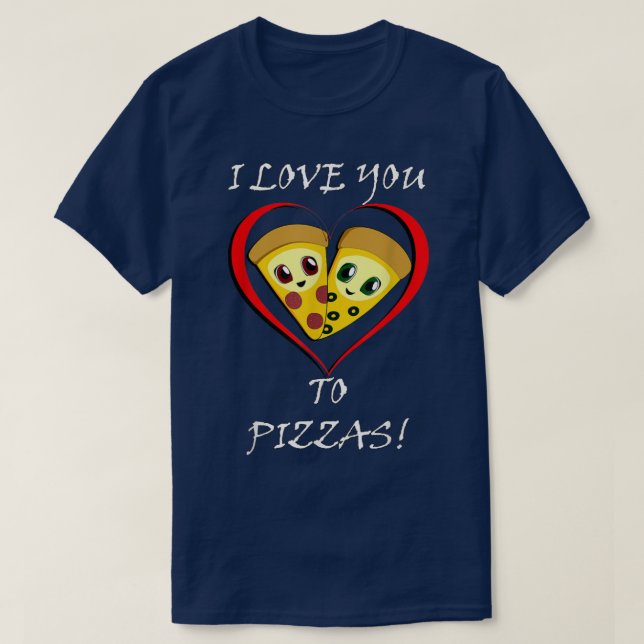 T-shirt Coeurs Amusants De Pizza  (Design devant)