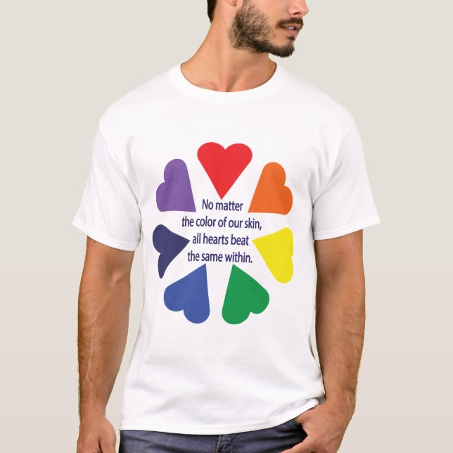 T-shirt Coeurs arc-en-ciel (Devant)