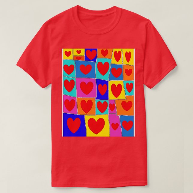 T-shirt coeurs arc-en-ciel 24 1 (Design devant)