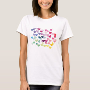 T-shirt Coeurs arc-en-ciel fierté amour aquarelle coloré