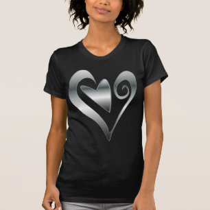 T-shirt Coeurs argentés