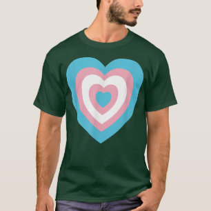 T-shirt Cœurs aux couleurs de la fierté transgenre LGBT  L
