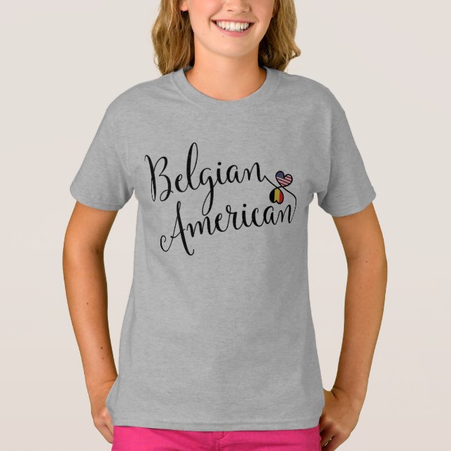 T-shirt Coeurs belges-américains (Devant)