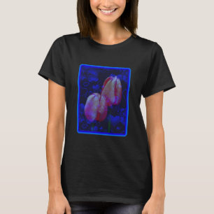T-shirt Coeurs Bleus Électriques Et Tulipes Roses Art Flor