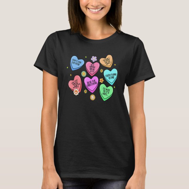 T-shirt Coeurs Candy Voix Langue Pathologiste SLP Valen (Devant)