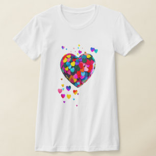 T-shirt Coeurs colorés, beaux et mignons