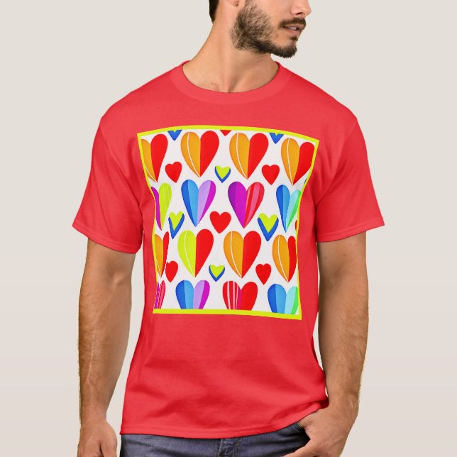 T-shirt Coeurs colorés Bliss : Motif (Devant)
