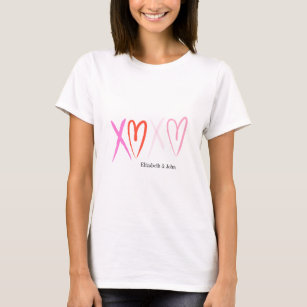 T-shirt Coeurs colorés "XOXO" Saint Valentin