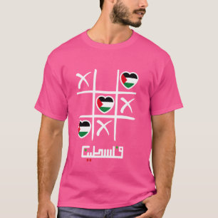T-shirt Coeurs couleur drapeau palestinien, Tic Tac Toe, P