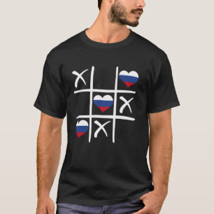 T-shirt Coeurs couleur drapeau russe, Pride Russie, Russie