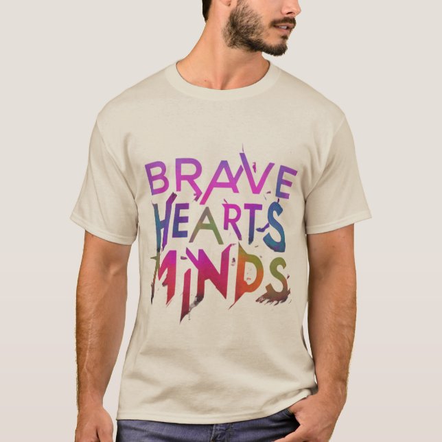 T-shirt Coeurs courageux esprit libre (Devant)