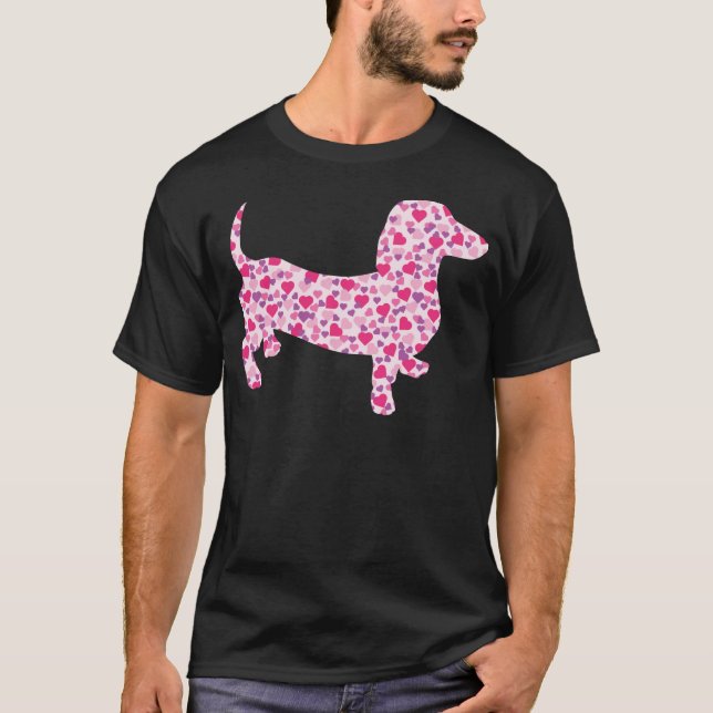 T-shirt Coeurs Dachshund (Devant)