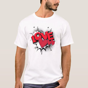 T-Shirt Coeurs d'amour et rouges