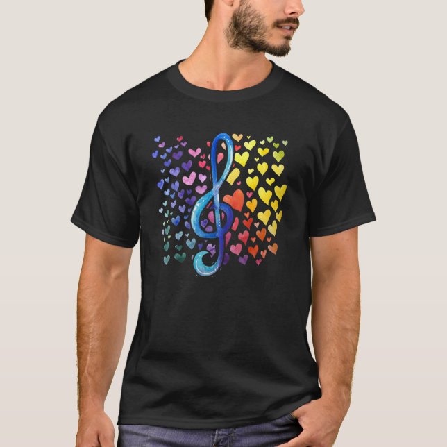 T-shirt Coeurs de classe Rainbow Band (Devant)