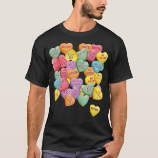 T-shirt Coeurs de conversation de bonbons vintages pour An