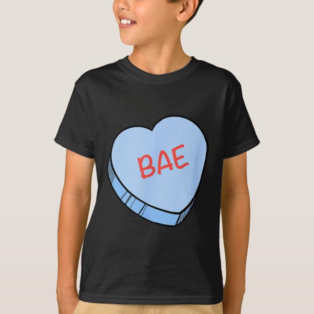 T-shirt Cœurs de conversation de la Saint-Valentin «bae» (Devant)
