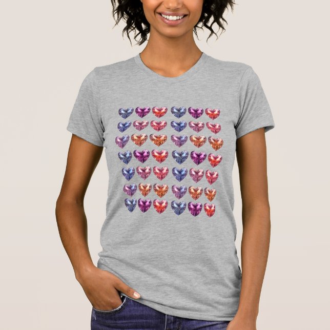 T-shirt Coeurs de cristal Grille Gemstone (Devant)