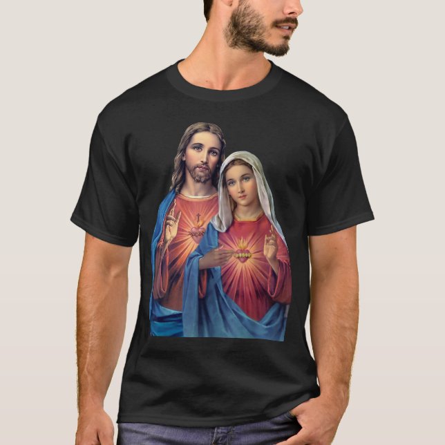 T-shirt Coeurs de Jésus et Marie très proches (Devant)