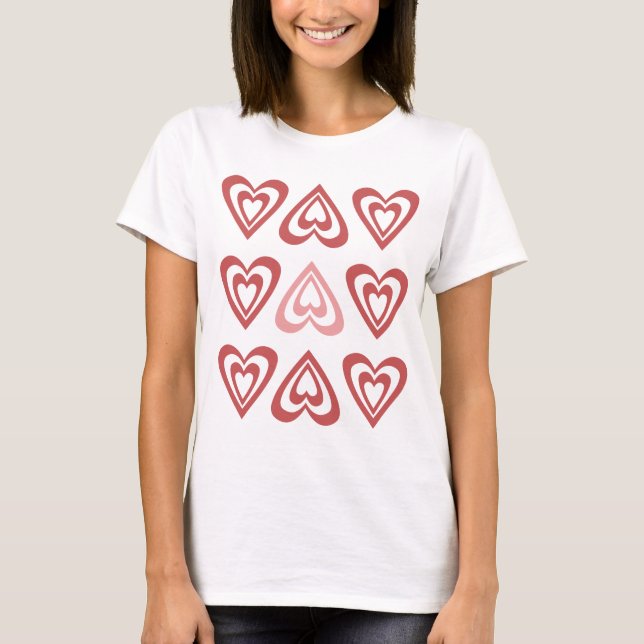 T-shirt Cœurs de la Saint-Valentin Mignons – Conception d' (Devant)