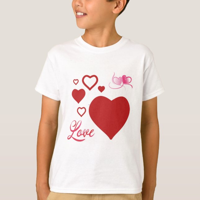 T-shirt "Cœurs de l'amour" ou "Cœurs de la Saint-Valentin" (Devant)