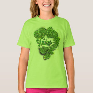 T-shirt Coeurs de parties scintillant pétillante Shamrock