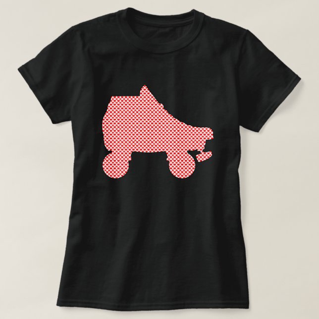 T-shirt coeurs de patin de rouleau (Design devant)