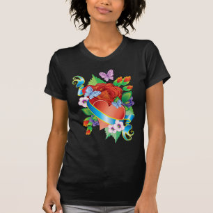T-shirt Coeurs de tatouage rose