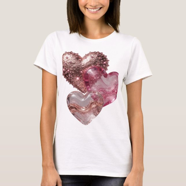 T-shirt Cœurs de verre Cool Silver Imprimé (Devant)