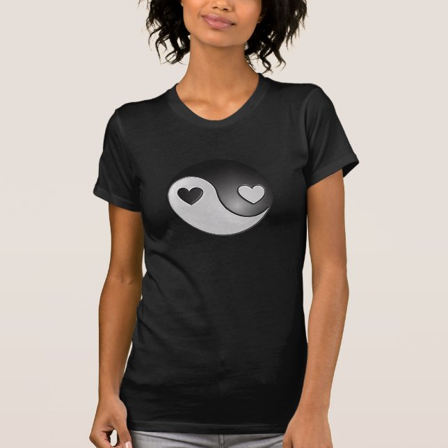 T-shirt coeurs de yang de yin (Devant)