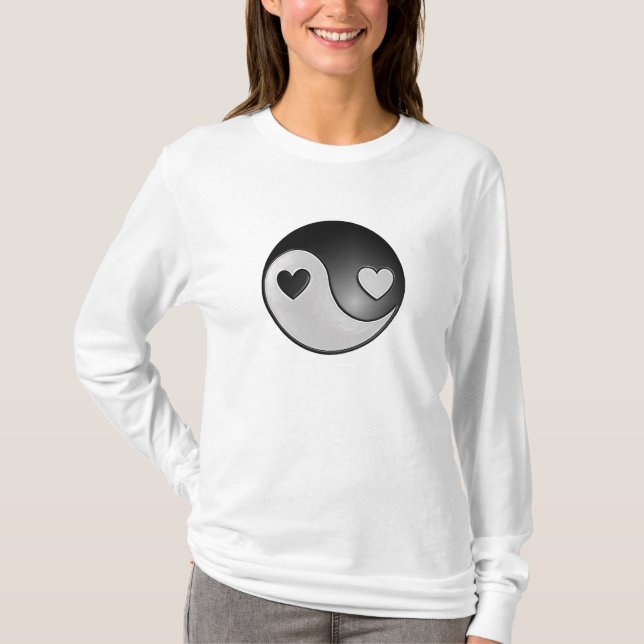 T-shirt coeurs de yang de yin (Devant)