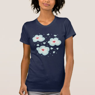 T-shirt Coeurs d'hiver et nuages mignons de Milou