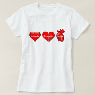 T-shirt Cœurs d'optomiste, de pessimiste et de réaliste
