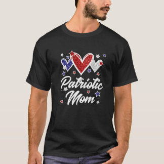 T-shirt Coeurs Drapeau Américain Pour Meilleure Maman Jama