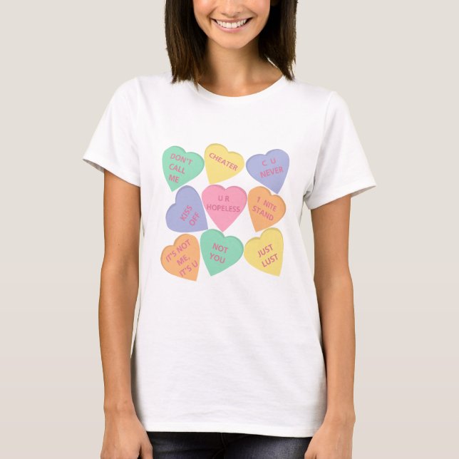 T-shirt Coeurs drôles de conversation de Saint-Valentin (Devant)