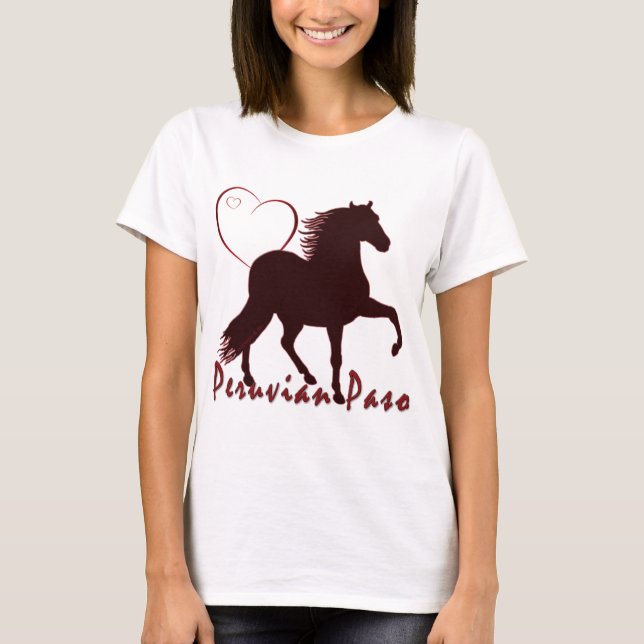 T-shirt Coeurs du cheval Paso péruvien (Devant)
