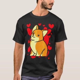 T-shirt Coeurs du jour Corgi romantique